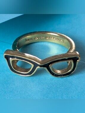 NWT Rare Retired Kate Spade Goreski Glasses Spectacles Ring Size 5 with Box